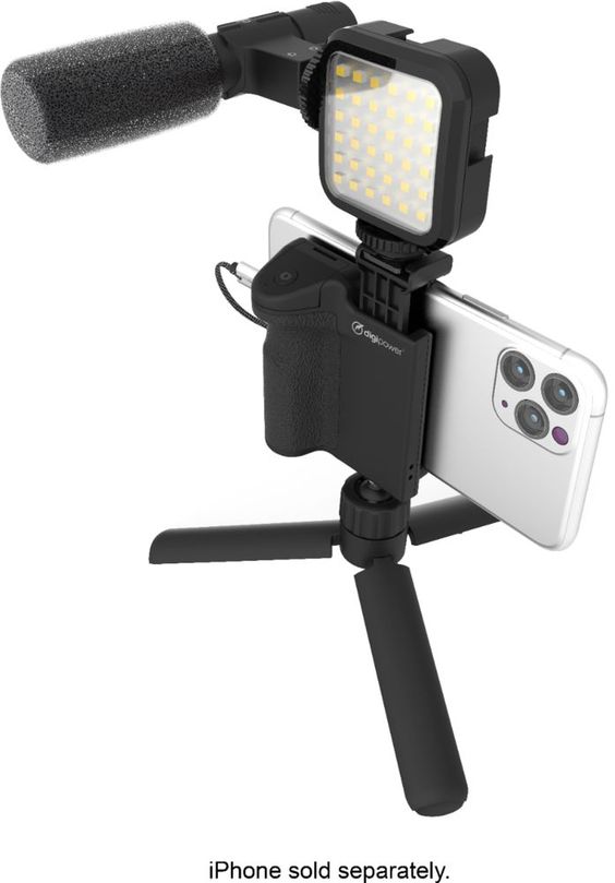 Vlogging Kit With Tripod Phone Holder Mini Microphone LED Fill Light Starter For TikTok Live Stream Video YouTube