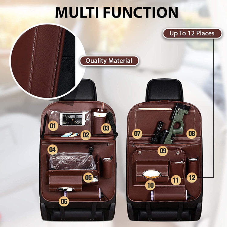 CAR SEATBACK ORGANIZER WITH FOLDABLE TABLE TRAY