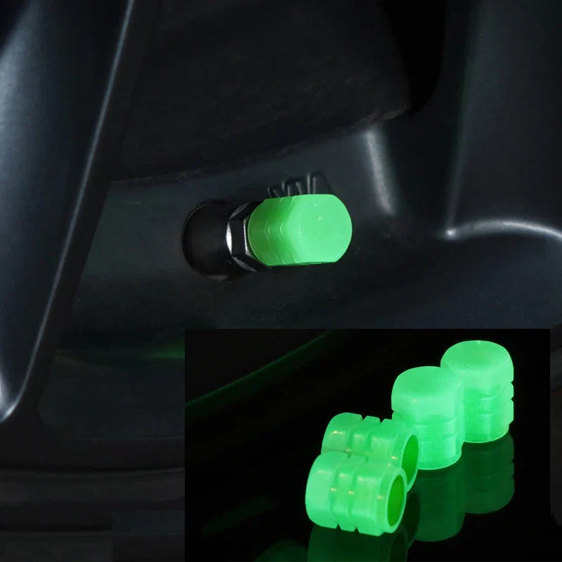 Universal Fluorescent Light Night Glowing Tire Valve Caps For Cars Bikes By cycles