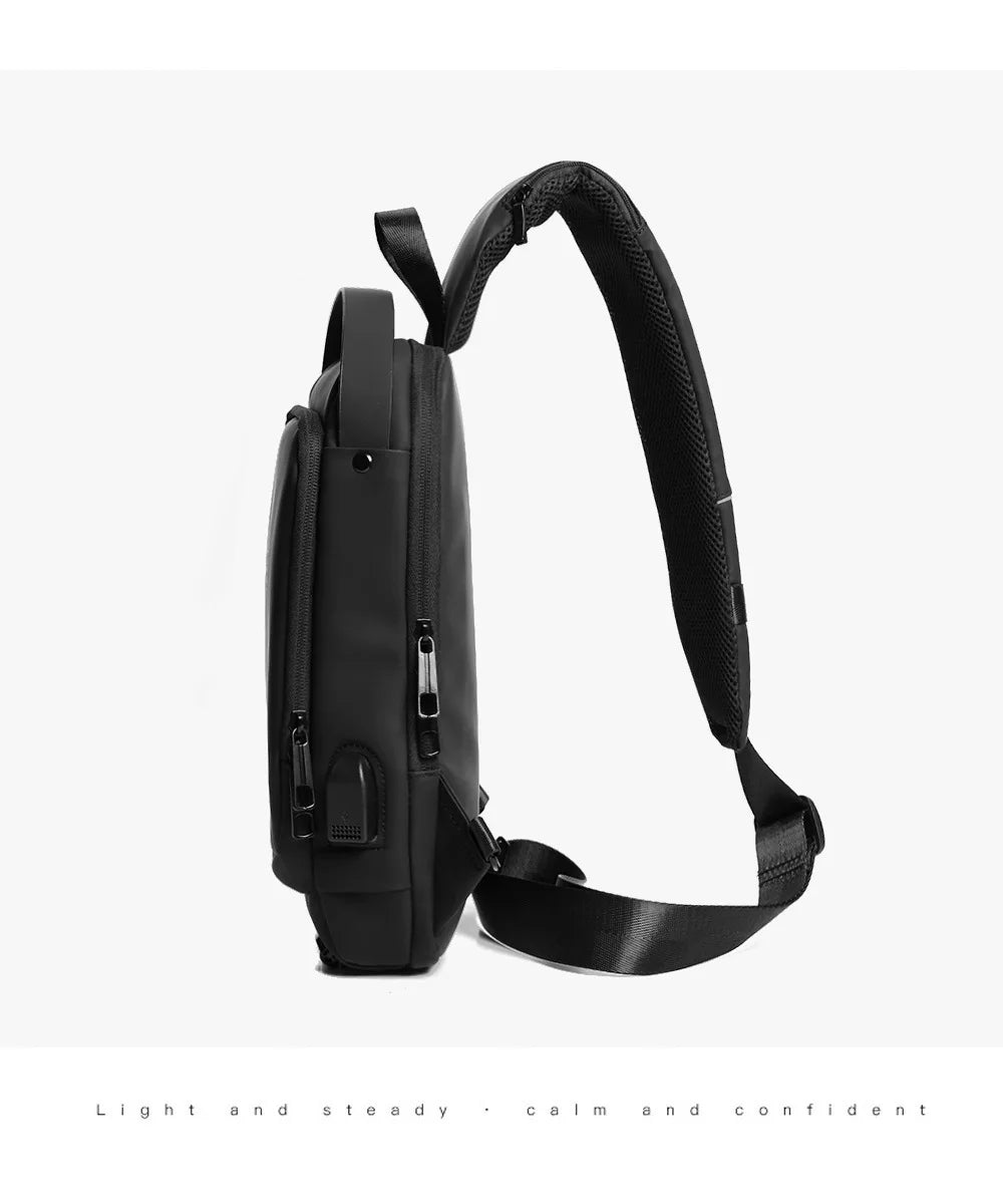 Multifunction Anti Theft USB Messenger Cross Body Travel Sling Chest Bags