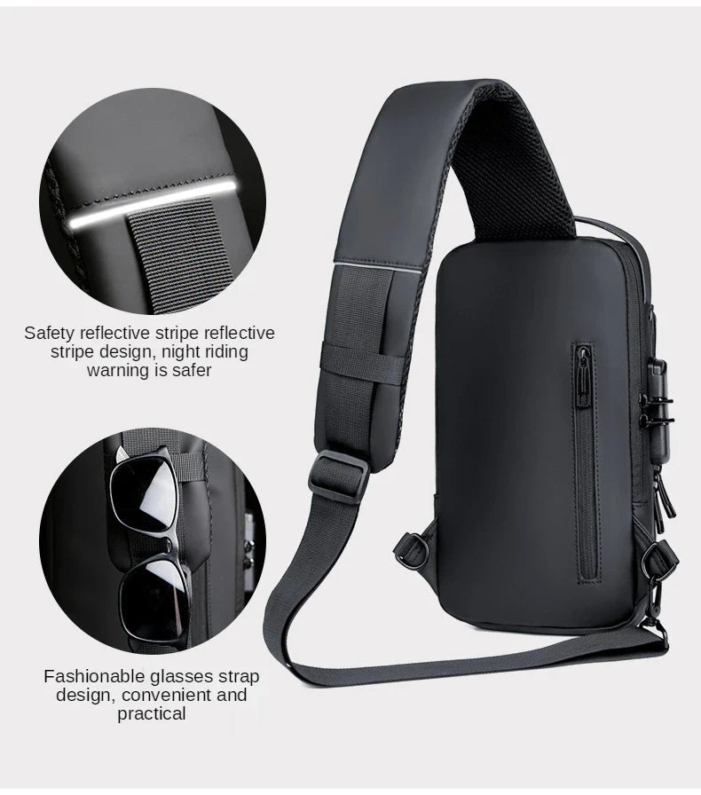 Multifunction Anti Theft USB Messenger Cross Body Travel Sling Chest Bags